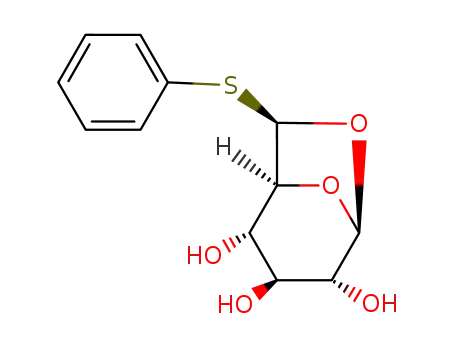 Molecular Structure of 74774-14-4 (.beta.-D-Glucopyranose, 1,6-anhydro-6-C-(phenylthio)-, (R)-)