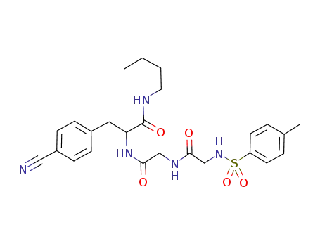 Molecular Structure of 93886-81-8 (Phenylalaninamide,
N-[(4-methylphenyl)sulfonyl]glycylglycyl-N-butyl-4-cyano-)