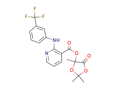 Molecular Structure of 134674-39-8 (2-<3-(Trifluormethyl)phenylamino>-pyridin-3-carbonsaeure-(2,2,5-trimethyl-1,3-dioxolan-4-on-5-yl)ester)