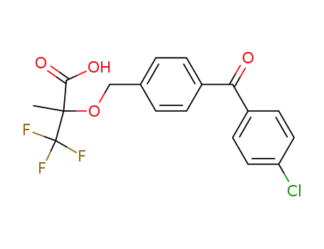 Molecular Structure of 93496-98-1 (Propanoic acid,
2-[[4-(4-chlorobenzoyl)phenyl]methoxy]-3,3,3-trifluoro-2-methyl-)
