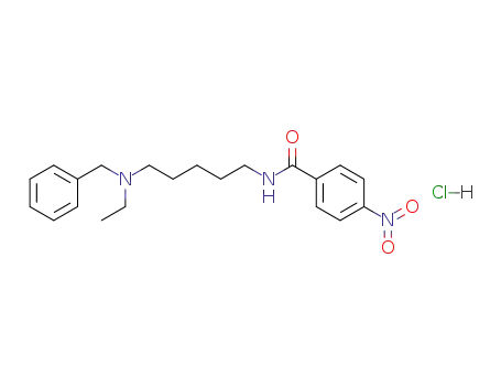 Molecular Structure of 140134-45-8 (Benzamide, N-[5-[ethyl(phenylmethyl)amino]pentyl]-4-nitro-,
monohydrochloride)