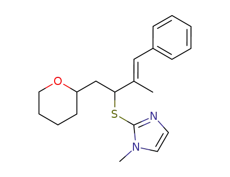1-methyl-2-<<2-methyl-3-phenyl-1-<(tetrahydro-2H-pyran-2-yl)methyl>-2-propenyl>thio>-1H-imidazole