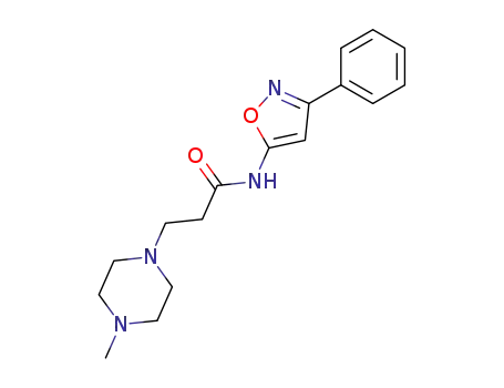 Molecular Structure of 86683-47-8 (1-Piperazinepropanamide, 4-methyl-N-(3-phenyl-5-isoxazolyl)-)