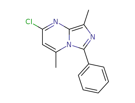 Molecular Structure of 88875-13-2 (Imidazo[1,5-a]pyrimidine, 2-chloro-4,8-dimethyl-6-phenyl-)
