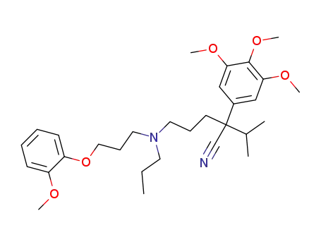α-isopropyl-3,4,5-trimethoxy-α-<3-<N-<3-(2-methoxyphenoxy)propyl>-N-propylamino>propyl>benzeneacetonitrile