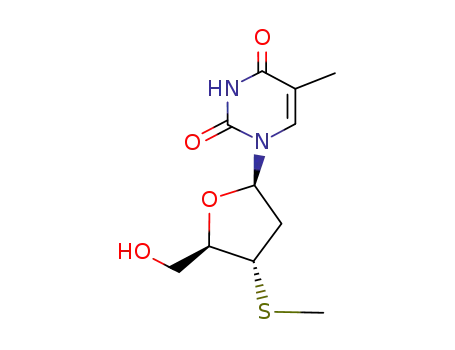 Molecular Structure of 127908-94-5 (Thymidine,3'-S-methyl-3'-thio- (9CI))