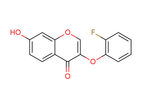 Molecular Structure of 137374-74-4 (3-(2-fluorophenoxy)-7-hydroxy-4h-1-benzopyran-4-on)