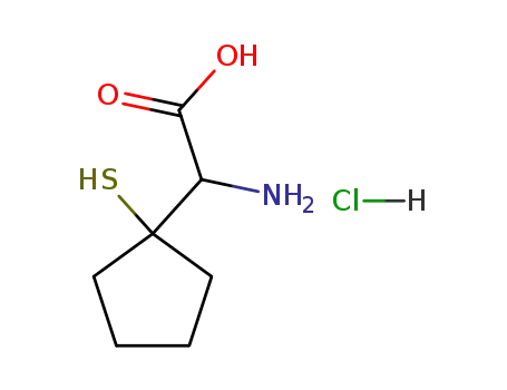Molecular Structure of 43180-45-6 (2-amino-2-(1-mercaptocyclopentyl)acetic acid hydrochloride)