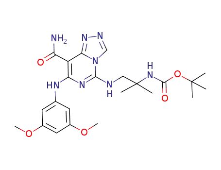 tert-butyl {2-[8-carbamoyl-7-(3,5-dimethoxyphenylamino)-1,2,4-triazolo[4,3-c]pyrimidin-5-ylamino]-1,1-dimethylethyl}carbamate