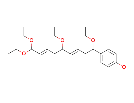 Molecular Structure of 74586-85-9 (1,1,5,9-Tetraethoxy-9-(4-methoxyphenyl)-2,6-nonadiene)