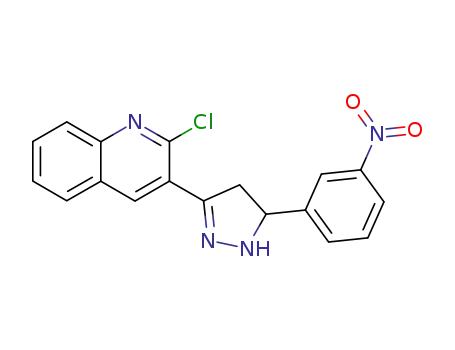 Molecular Structure of 113231-85-9 (Quinoline, 2-chloro-3-[4,5-dihydro-5-(3-nitrophenyl)-1H-pyrazol-3-yl]-)