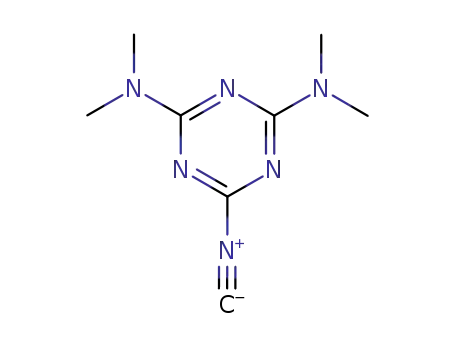 Molecular Structure of 125743-66-0 (1,3,5-Triazine-2,4-diamine, 6-isocyano-N,N,N',N'-tetramethyl-)