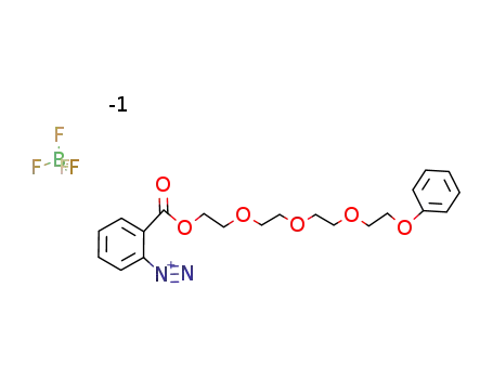 Molecular Structure of 89346-73-6 (Benzenediazonium, 2-(1-oxo-13-phenoxy-2,5,8,11-tetraoxatridec-1-yl)-,
tetrafluoroborate(1-))