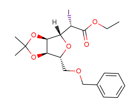 3,6-anhydro-7-O-benzyl-2-deoxy-2-iodo-4,5-O-isopropylidene-D-allo-heptonate