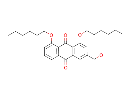 Molecular Structure of 1041365-92-7 (1,8-di-O-hexylaloe-emodin)