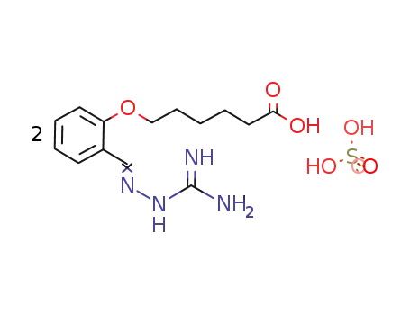 6-<2-<<(Aminoiminomethyl)hydrazono>methyl>phenoxy>hexanoic acid hemisulfate