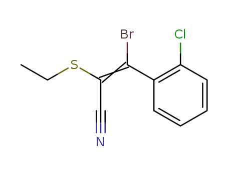 Molecular Structure of 70360-27-9 (2-Propenenitrile, 3-bromo-3-(2-chlorophenyl)-2-(ethylthio)-, (Z)-)