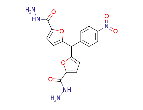 Molecular Structure of 113423-66-8 (2-Furancarboxylic acid, 5,5'-[(4-nitrophenyl)methylene]bis-, dihydrazide)