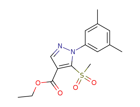 Molecular Structure of 112960-06-2 (1H-Pyrazole-4-carboxylic acid,
1-(3,5-dimethylphenyl)-5-(methylsulfonyl)-, ethyl ester)