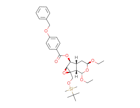 4-Benzyloxy-benzoic acid (1aS,1bS,2S,4S,5aR,6S,6aS)-1a-(tert-butyl-dimethyl-silanyloxymethyl)-2,4-diethoxy-octahydro-1,3-dioxa-cyclopropa[a]inden-6-yl ester
