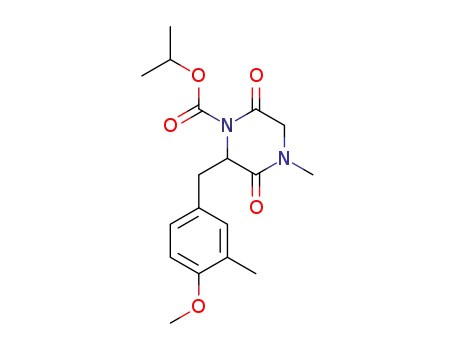 Molecular Structure of 146515-60-8 (3-(4-methoxy-3-methylphenylmethyl)-1-methyl-4-isopropoxycarbonyl-2,5-piperazinedione)