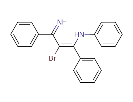 Molecular Structure of 88039-20-7 (Benzenemethanamine,
a-(1-bromo-2-imino-2-phenylethylidene)-N-phenyl-)