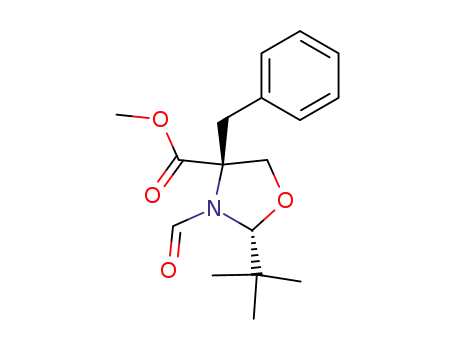 Molecular Structure of 93250-97-6 (Methyl 4-benzyl-2-tert-butyl-3-formyl-1,3-oxazolidine-4-carboxylate)