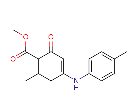 Molecular Structure of 149221-23-8 (ethyl 6-methyl-4-[(4-methylphenyl)amino]-2-oxocyclohex-3-ene-1-carboxylate)