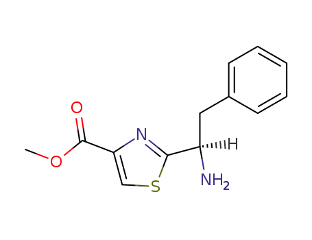 4-Thiazolecarboxylic acid, 2-(1-amino-2-phenylethyl)-, methyl ester, (R)-