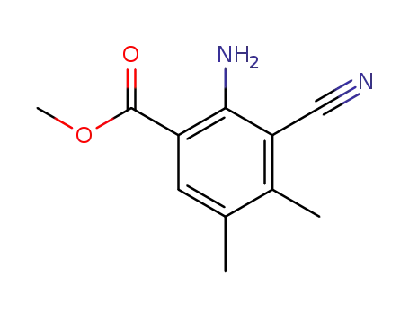 Molecular Structure of 73318-14-6 (Benzoic acid, 2-amino-3-cyano-4,5-dimethyl-, methyl ester (9CI))