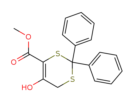Molecular Structure of 139101-75-0 (Methyl-5-hydroxy-2,2-diphenyl-4H-1,3-dithiin-6-carboxylat)