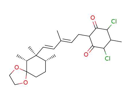 (2'E,4'E,1''R,2''R,6''R)-3-<5'-(3'',3''-ethylenedioxy-1'',2'',6''-trimethylcyclohexyl)-3'-methyl-2',4'-pentadienyl>-1,5-dichloro-6-methyl-2,4-cyclohexanedione