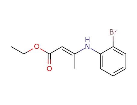 Molecular Structure of 128942-73-4 ((E)-3-(2-Bromo-phenylamino)-but-2-enoic acid ethyl ester)