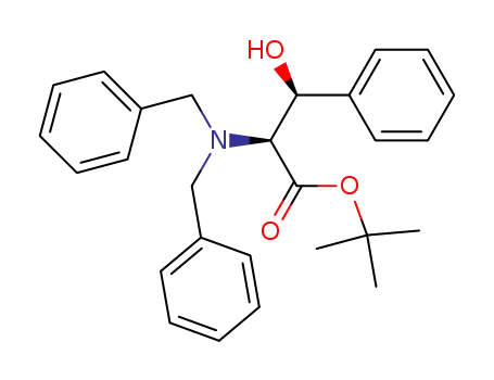 Molecular Structure of 94226-63-8 ((2S,3S)-2-Dibenzylamino-3-hydroxy-3-phenyl-propionic acid tert-butyl ester)