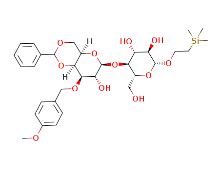 2-(Trimethylsilyl)ethyl O-<4,6-O-benzylidene-3-O-(4-methoxybenzyl)-β-D-galactopyranosyl>-(1->4)-β-D-glucopyranoside