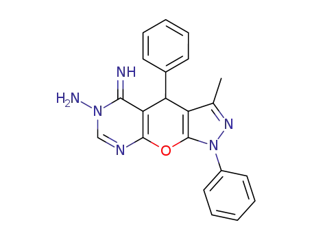 5-imino-3-methyl-1,4-diphenyl-1,4-dihydropyrazolo[4',3':5,6]pyrano[2,3-d]pyrimidin-6(5H)-ylamine