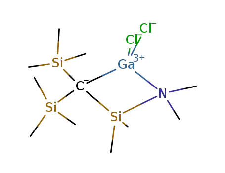 Molecular Structure of 219927-87-4 ([Ga(C(Si(CH<sub>3</sub>)3)2(Si(CH<sub>3</sub>)2N(CH<sub>3</sub>)2))Cl<sub>2</sub>])
