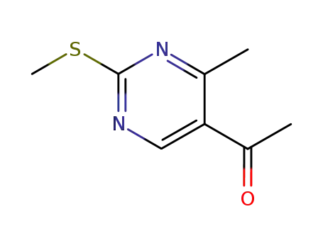 Molecular Structure of 66373-26-0 (1-(4-METHYL-2-(METHYLTHIO)PYRIMIDIN-5-YL)ETHANONE)
