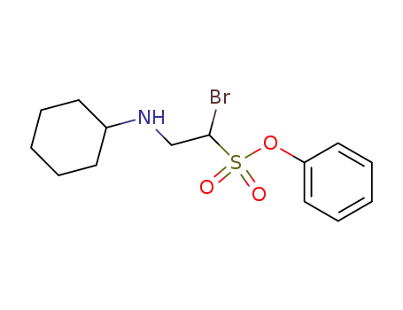 Molecular Structure of 87975-12-0 (Ethanesulfonic acid, 1-bromo-2-(cyclohexylamino)-, phenyl ester)