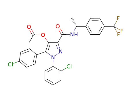 {1-(2-chloro-phenyl)-5-(4-chloro-phenyl)-3-[(R)-1-(4-trifluoromethyl-phenyl)-ethylcarbamoyl]-1H-pyrazol-4-yloxy}-acetic acid ester