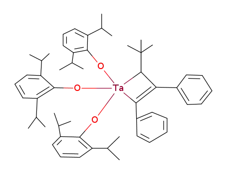Molecular Structure of 118419-65-1 (Tantalum,
tris[2,6-bis(1-methylethyl)phenolato][3-(1,1-dimethylethyl)-1,2-diphenyl-1
-propene-1,3-diyl]-)