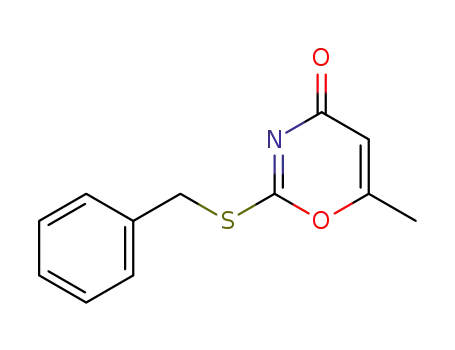 Molecular Structure of 93700-31-3 (4H-1,3-Oxazin-4-one, 6-methyl-2-[(phenylmethyl)thio]-)