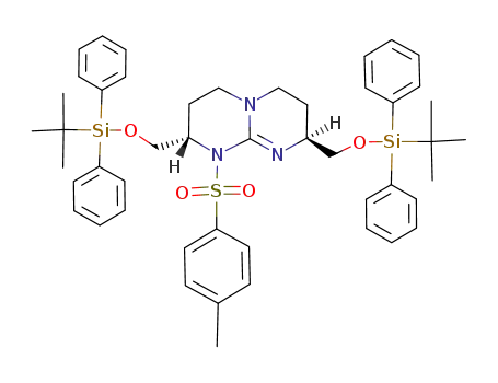 (2S,8S)-2,8-Bis(tert-butyldiphenylsilyloxymethyl)-3,4,6,7,8,9-hexahydro-9-<(4-methylphenyl)sulfonyl>-2H-pyrimido<1,2-a>pyrimidin
