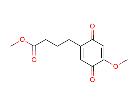 Molecular Structure of 105563-73-3 (1,4-Cyclohexadiene-1-butanoic acid, 4-methoxy-3,6-dioxo-, methyl
ester)