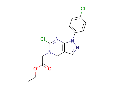 Ethyl 6-chloro-1-p-chlorophenyl-4,5-dihydro-1H-pyrazolo<3,4-d>pyrimidine-5-acetate