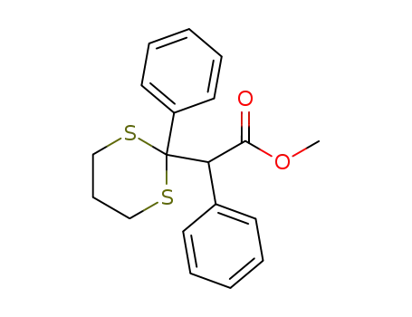 Molecular Structure of 100418-98-2 (Phenyl(2-phenyl-1,3-dithian-2-yl)essigsaeure-methylester)