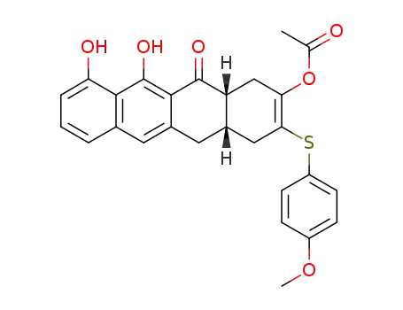 10,11-dihydroxy-2-acetoxy-3-((4'-methoxyphenyl)thio)-12-oxo-1,4,4a(R*),5,12,12a(S*)-hexahydronaphthacene