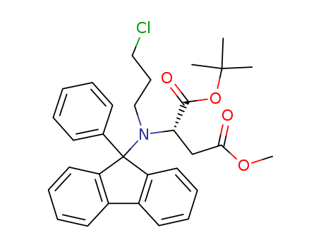 Molecular Structure of 104072-51-7 (L-Aspartic acid, N-(3-chloropropyl)-N-(9-phenyl-9H-fluoren-9-yl)-,
1-(1,1-dimethylethyl) 4-methyl ester)