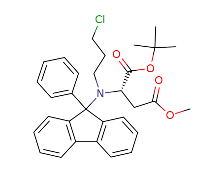 Molecular Structure of 104072-51-7 (L-Aspartic acid, N-(3-chloropropyl)-N-(9-phenyl-9H-fluoren-9-yl)-,
1-(1,1-dimethylethyl) 4-methyl ester)