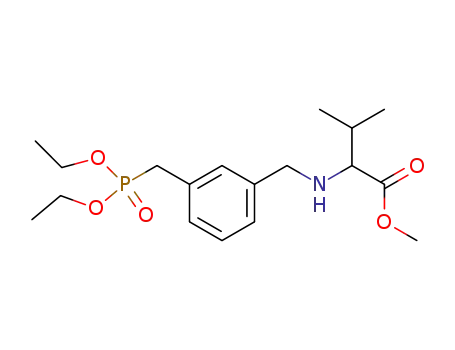 Molecular Structure of 140151-66-2 (DL-Valine, N-[[3-[(diethoxyphosphinyl)methyl]phenyl]methyl]-, methyl
ester)